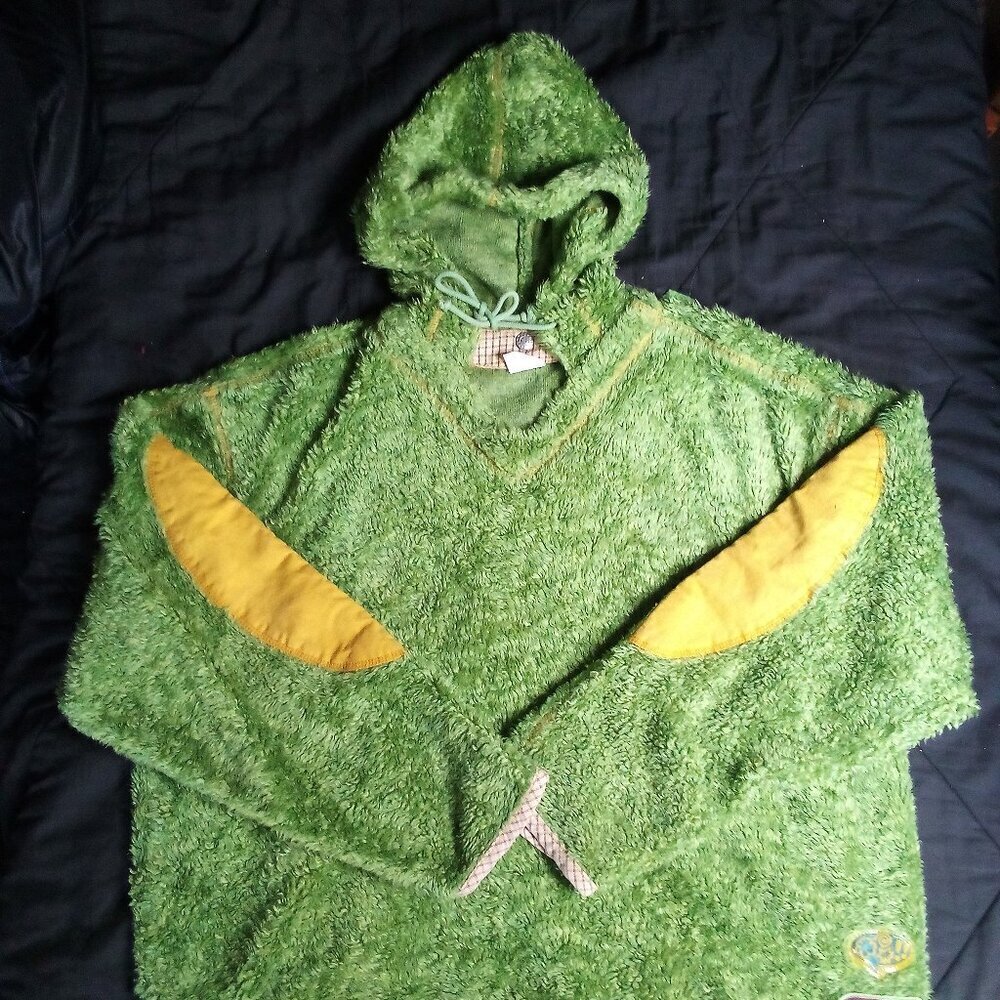 RARE Vintage 90s Oilily Long Deep Pile Fleece Hoodie Sweatshirt